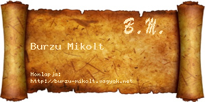 Burzu Mikolt névjegykártya